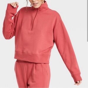 A New Day Size Medium Oversized Cropped Quarter Zip